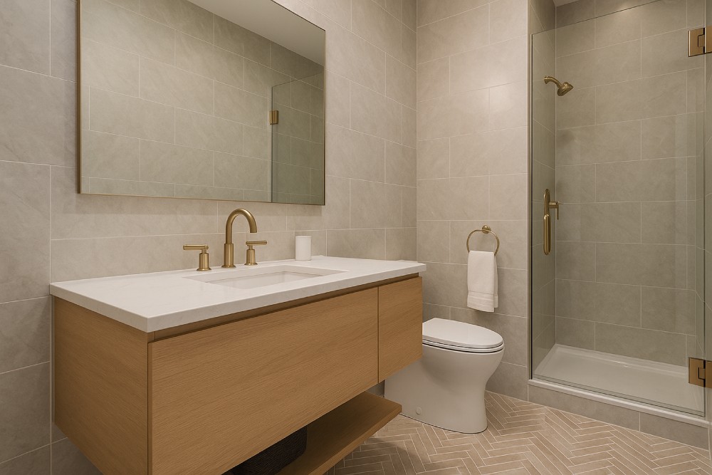 Small Bathroom Design Idea #2 - Use Luxurious Materials That Work Hard