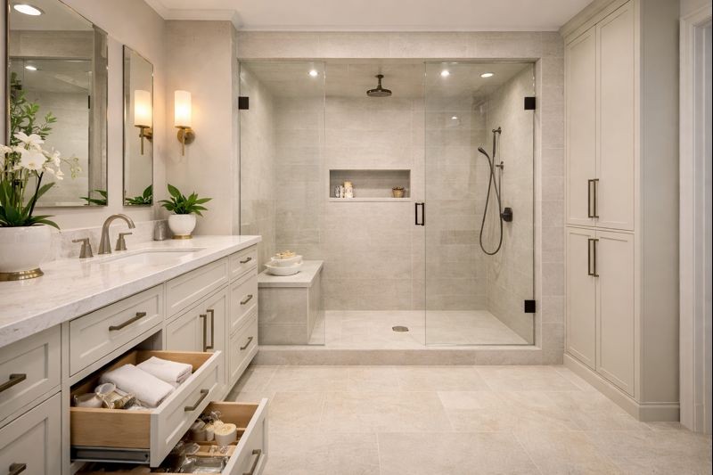 Design 1: The Spa Shower Bathroom
