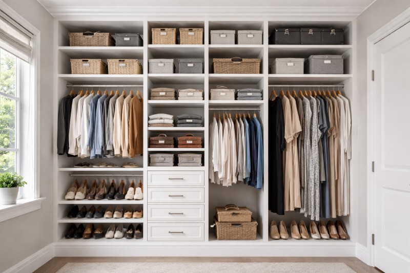 Floor to Ceiling Closet Shelving