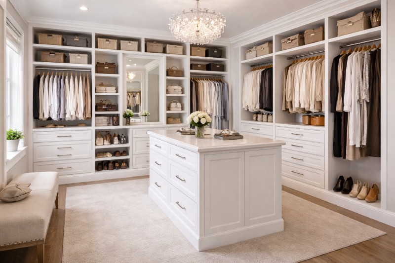 5. Boutique Style Walk In Closet Layout