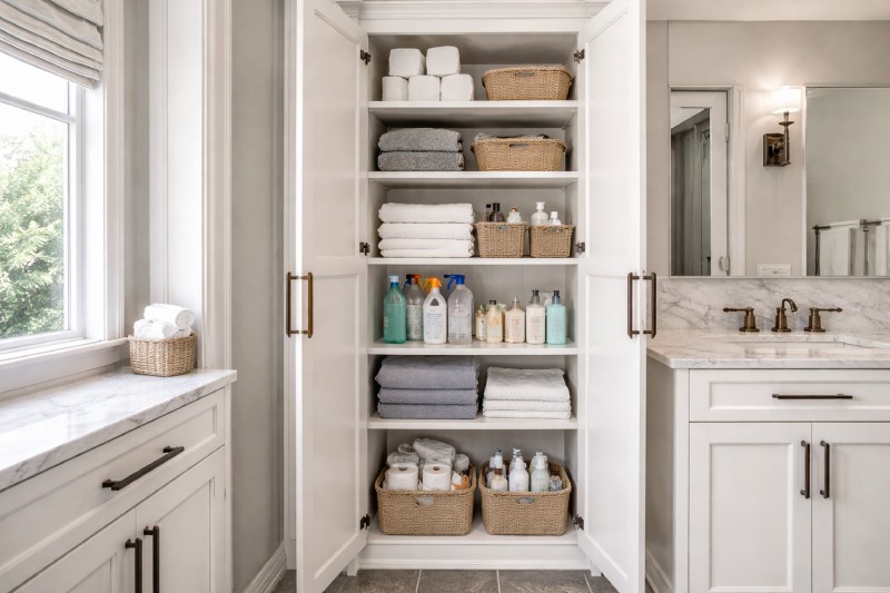 Hack 2: Vertical Storage Inside Tall Cabinets