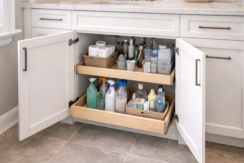 Hack 3: Pull Out Cabinet Shelves for Deep Storage