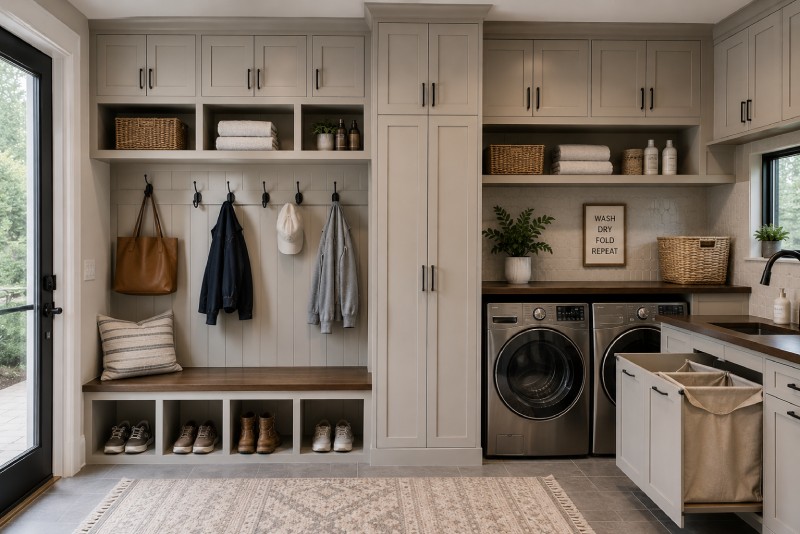 A Combined Laundry Mudroom