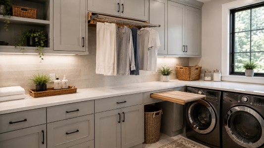 Built-In Drying Racks and Folding Counters