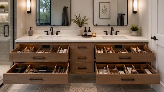 Double Vanity Drawer Organization Systems