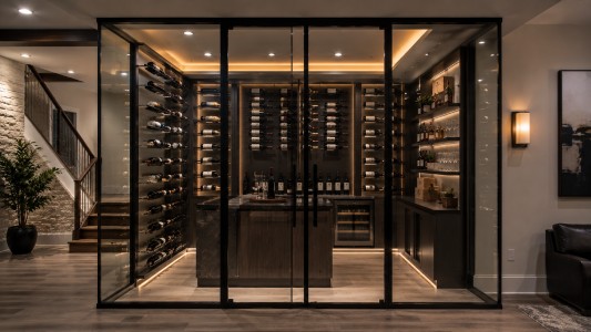 Modern Glass Wine Rooms