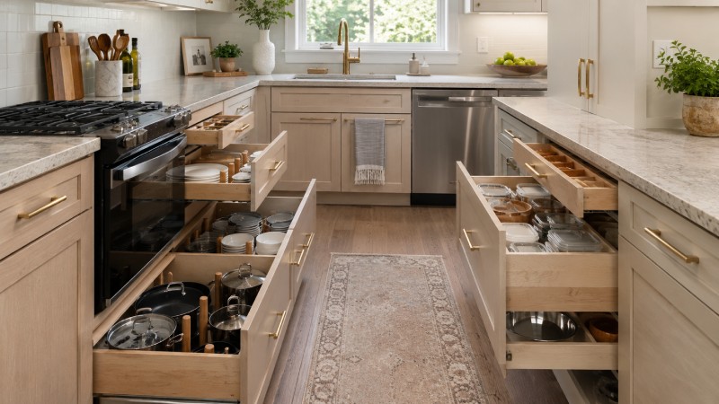 Replace Standard Lower Cabinets With Deep Drawers