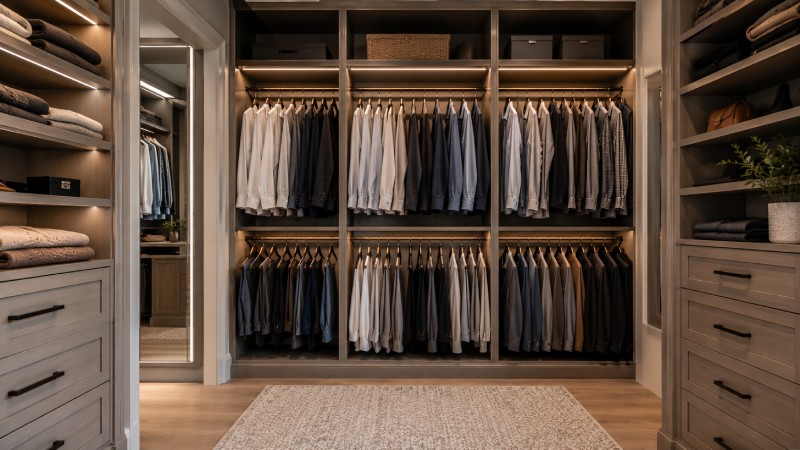 Double hanging for shirts, jackets, and pants