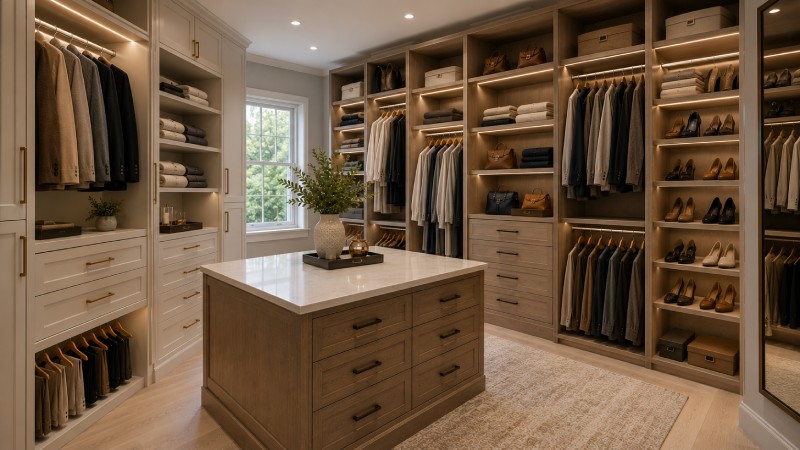 Finish and Cabinet Style Choices That Make a Closet Feel Built In