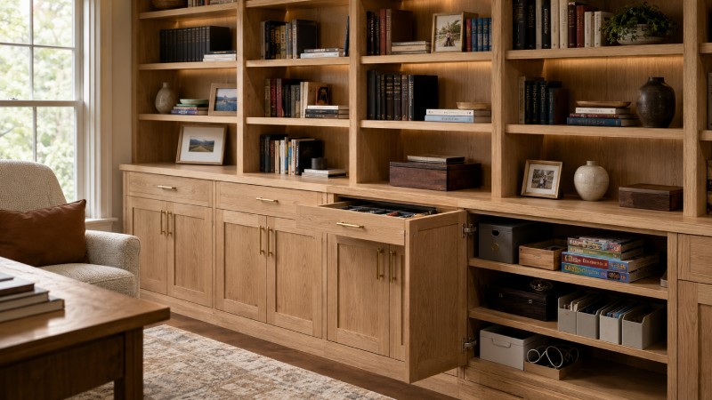 Balance Open Shelves With Concealed Storage