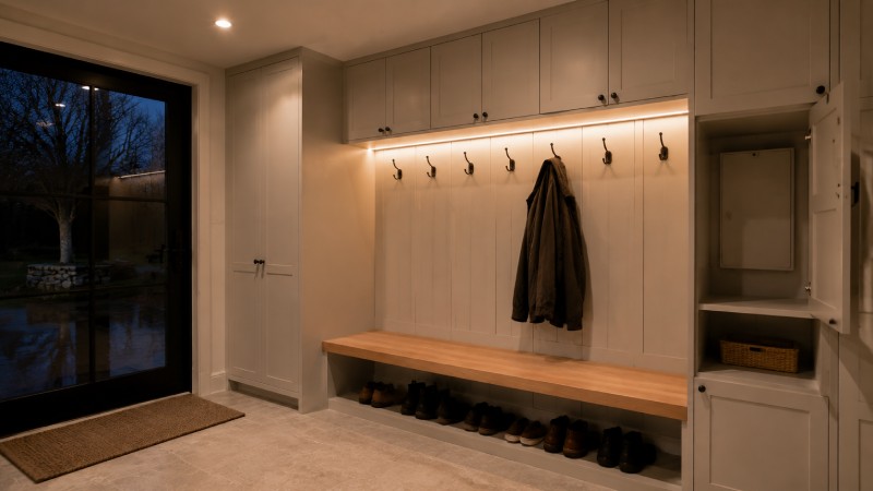 Plan Mudroom Lighting Before Cabinet Fabrication