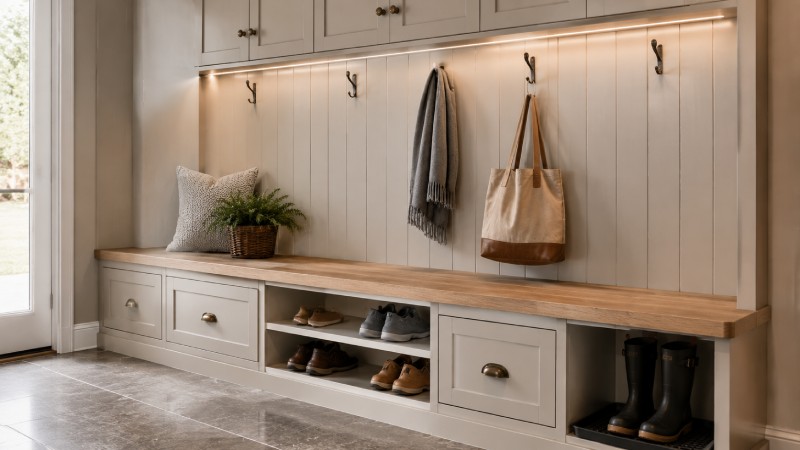 Turn the Mudroom Bench Into a Complete Shoe Station